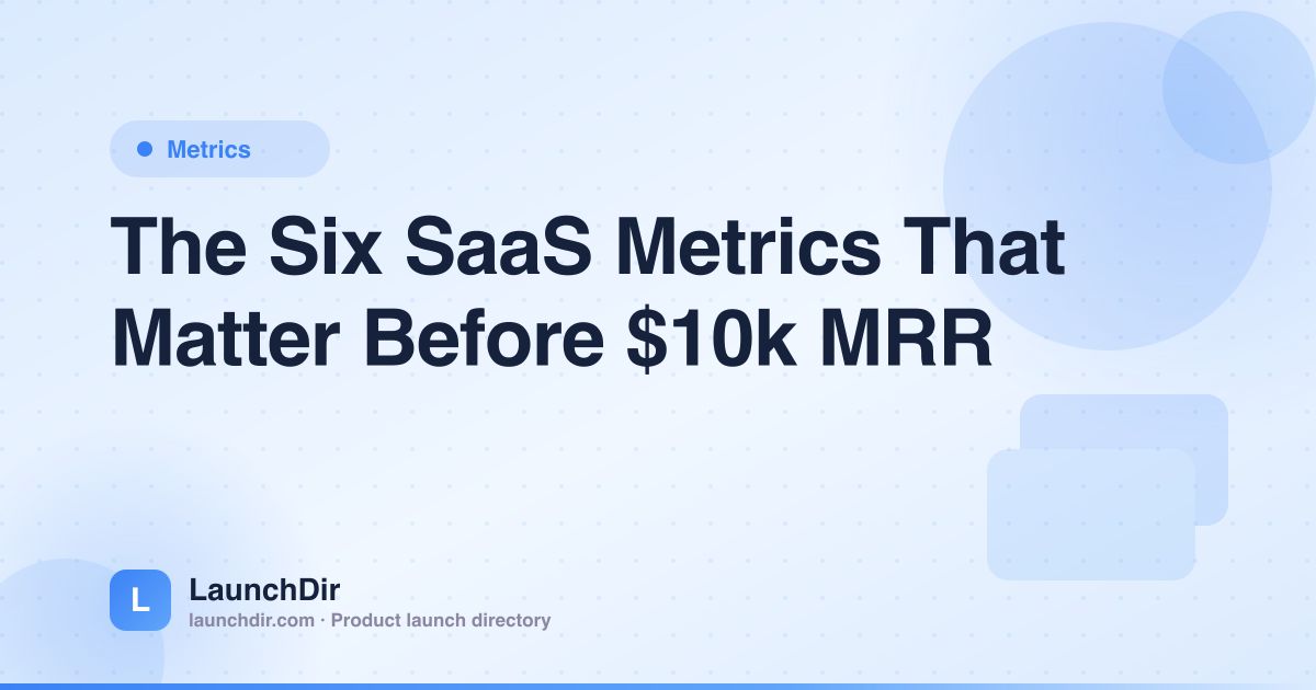 The Six SaaS Metrics That Matter Before $10k MRR